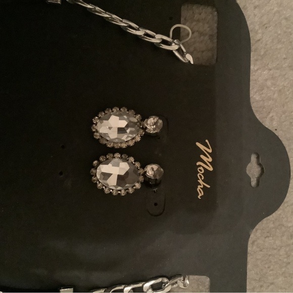 MOCHA~SPARKLING  2 PIECE DRESSY SET~ FAUX DIAMONDS~ - Picture 3 of 4